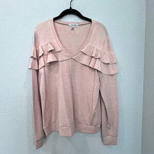 Calvin Klein V-Neck Ruffle Sleeve Top